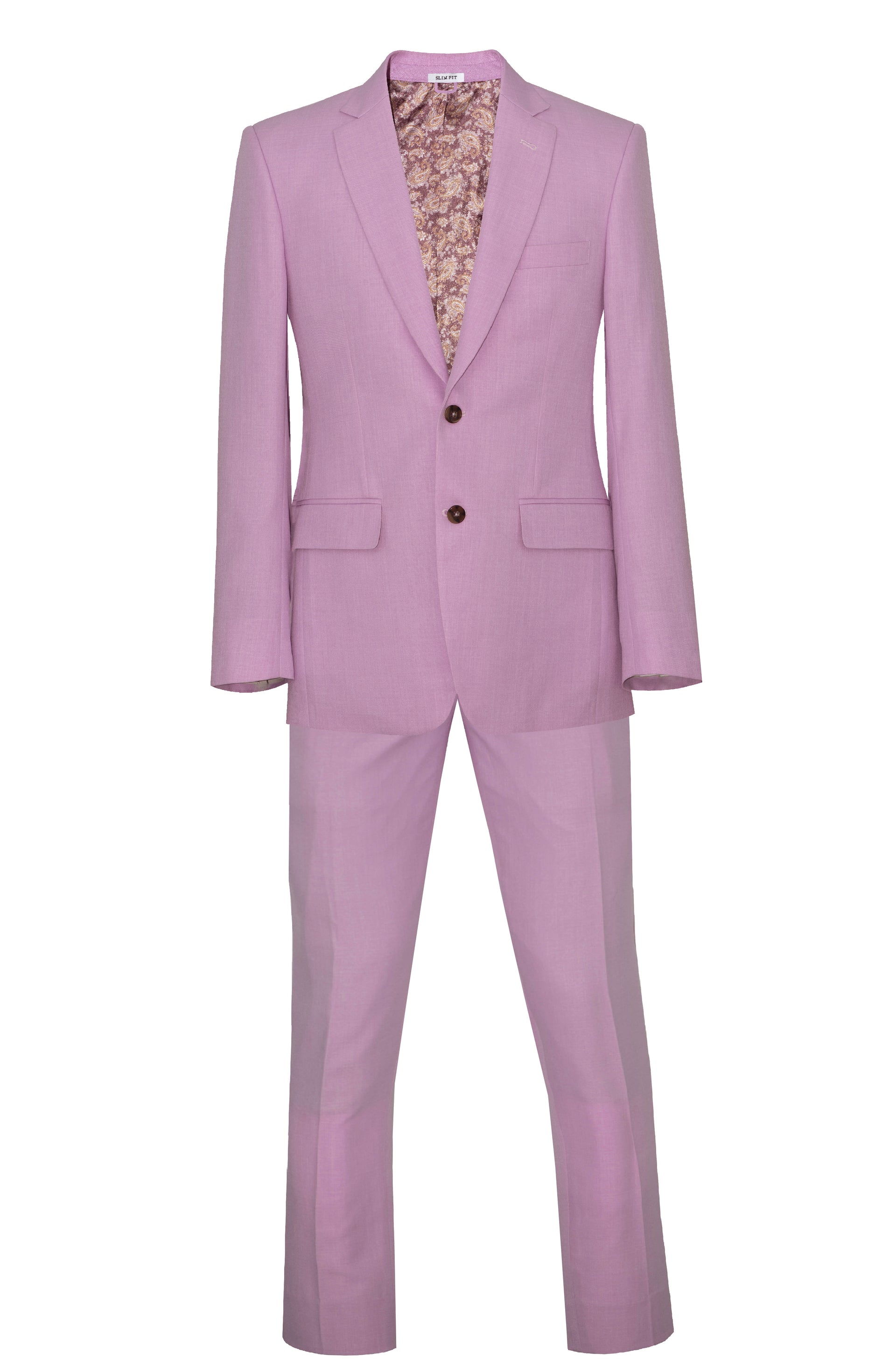 ITALIAN 120's WOOL NOTCH LAPEL PINK SLIM-FIT SUIT FOR MEN – Tailor
